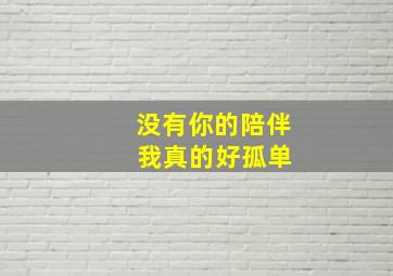 没有你的陪伴 我真的好孤单